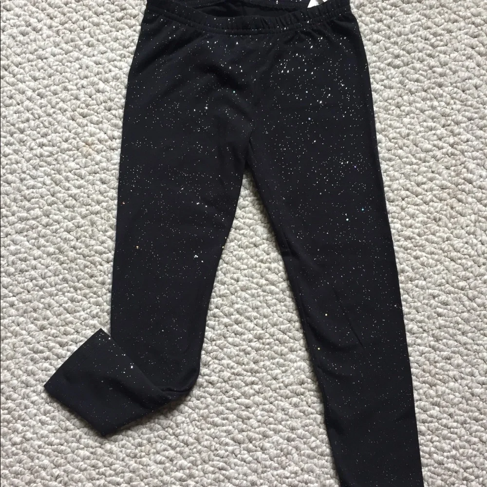 Girls Black Leggings With Sparkles Size‎ 5